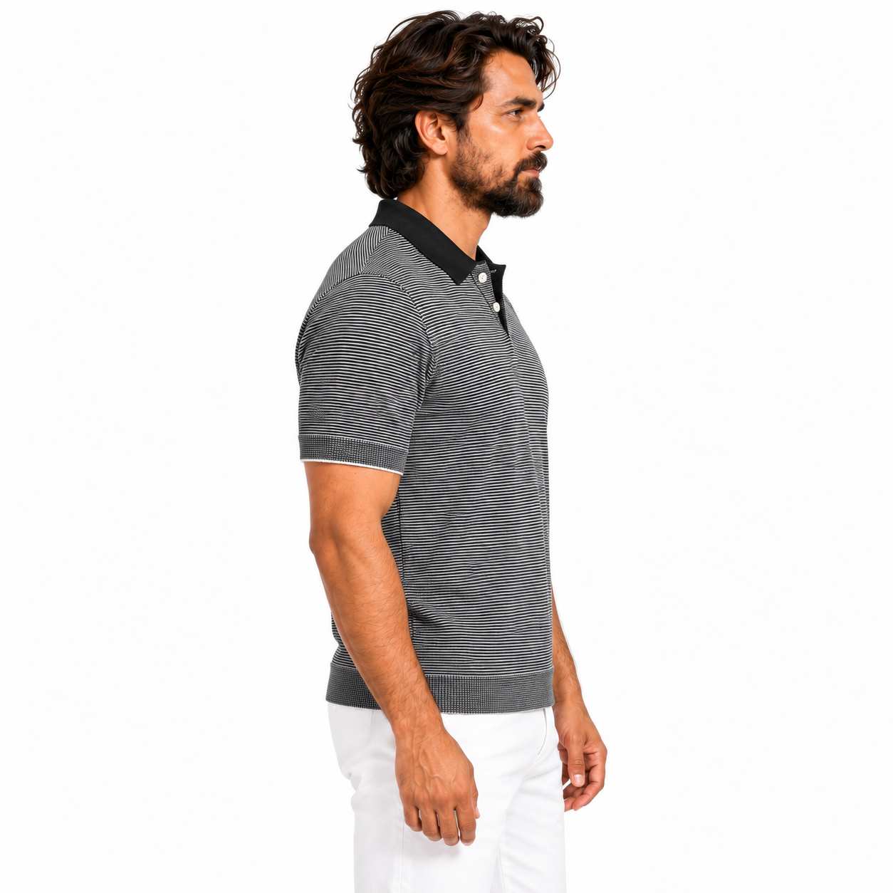 Striped Knit Polo