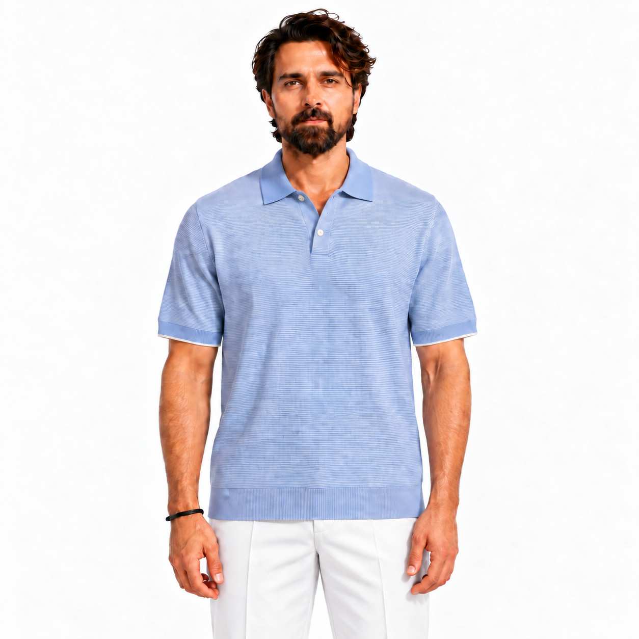 Contrast Knit Polo Shirt view 2