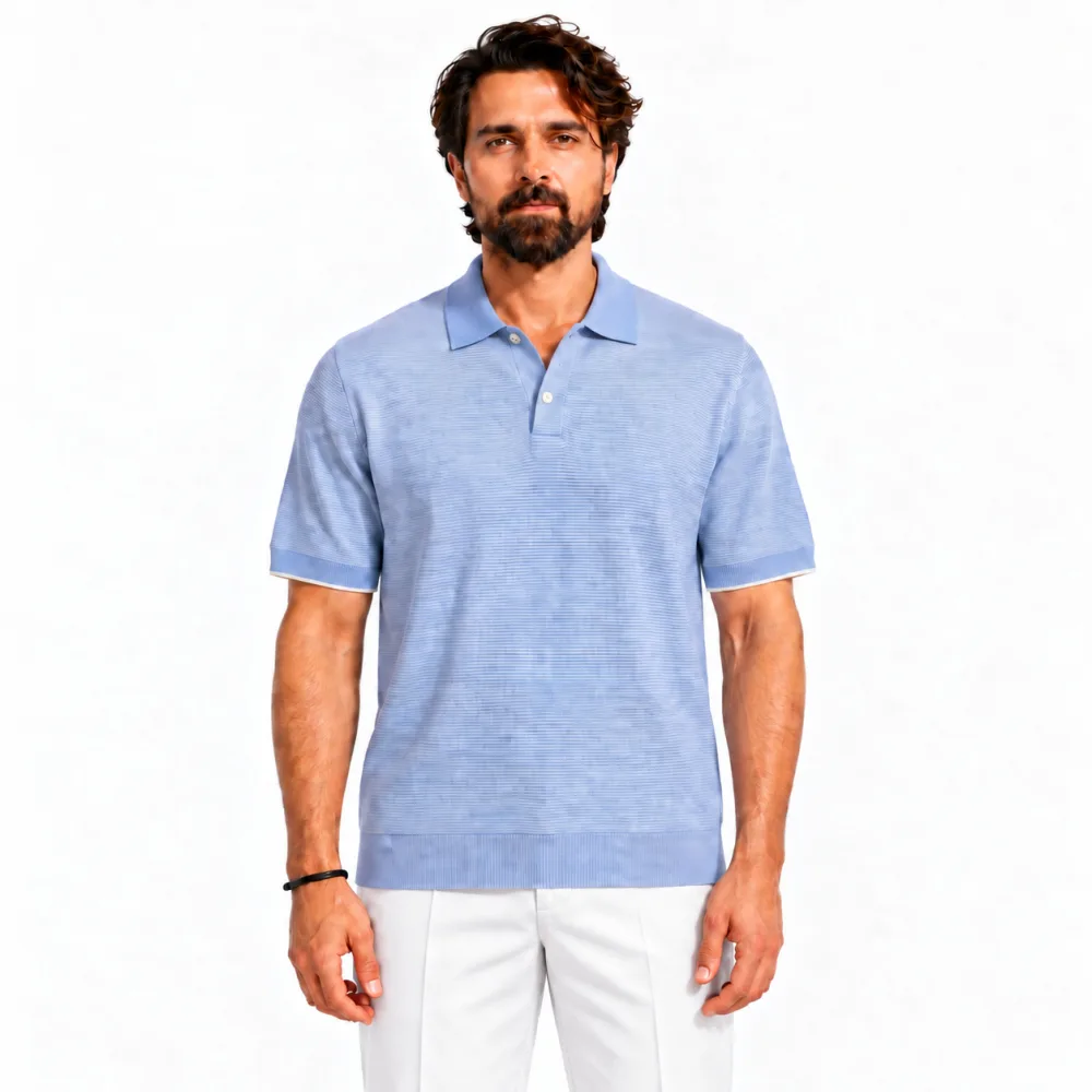 Contrast Knit Polo Shirt view 2